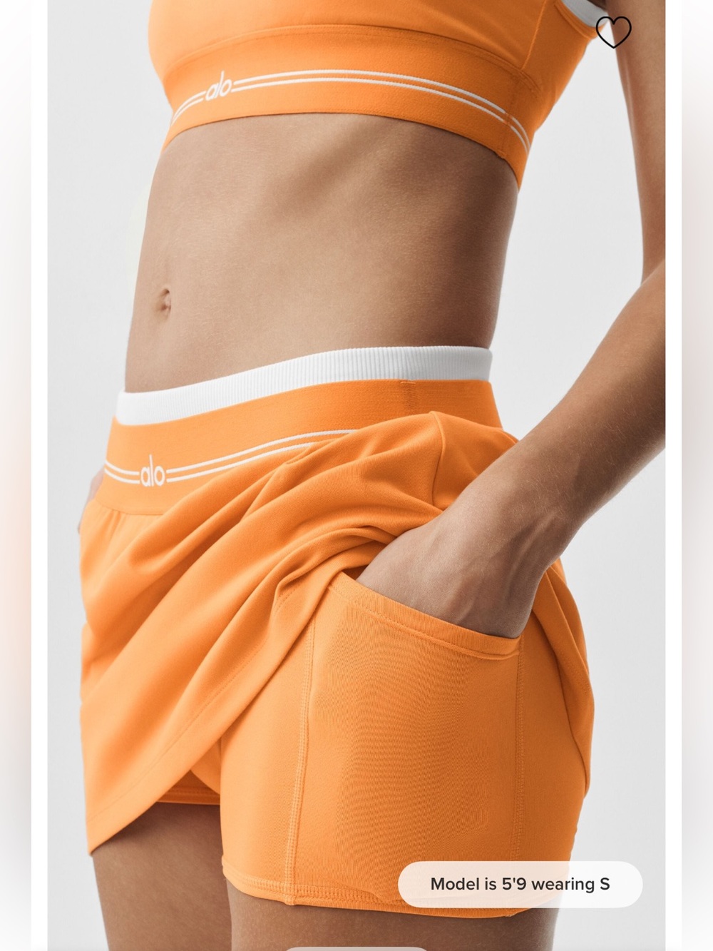 NWT ALO Yoga Airbrush Better Together Tennis Skirt - Satsuma Breeze - X-Small